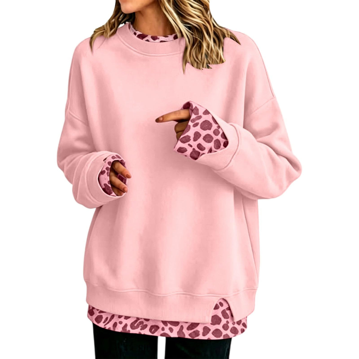 Hoodies For Women Uk Oversized Women's Jumpers Fleece-lined Womens Sweatshirt Winter Fleece Jacket Long Sleeve Ladies Tops Plus Size Fashion Christmas Jumper Sweaters Coats Autumn Women's Clothing