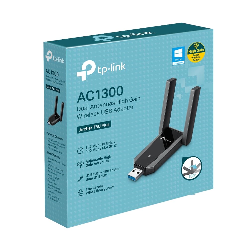 TP-Link Archer T2U Nano AC600 WiFi Dongle, Nano USB WiFi Adapter for PC