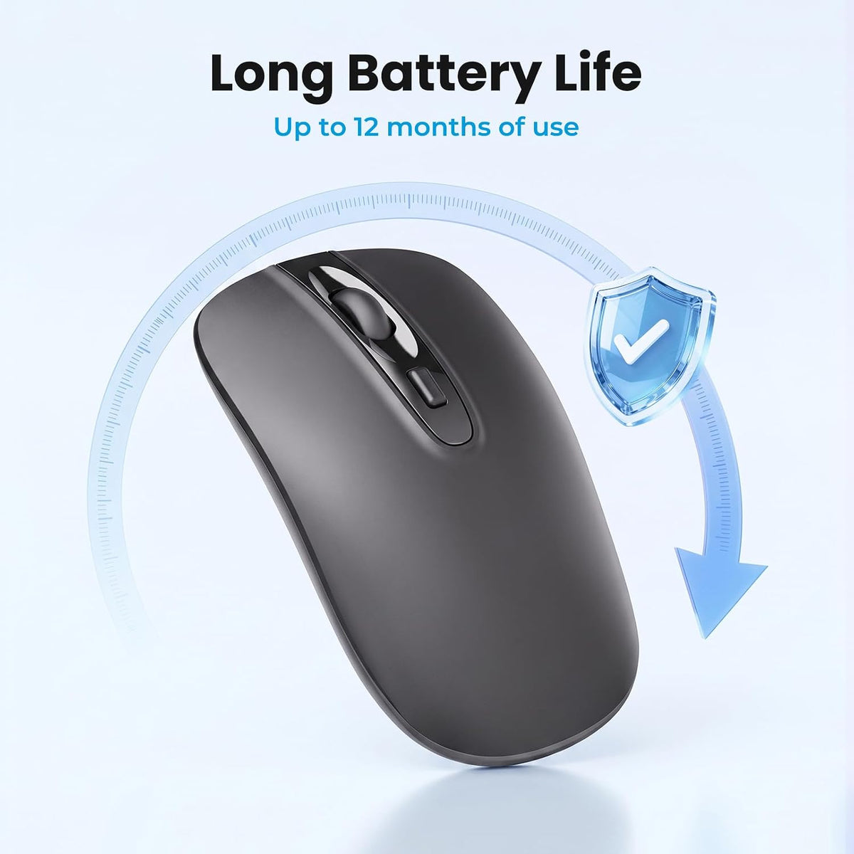 cimetech Wireless Mouse for Laptop, Portable Slim Silent Design for Left & Right Hand Users, Storable Nano Receiver, 800-1600 DPI, 2.4G Compact Computer Mice for MacBook, PC, Windows, Chromebook