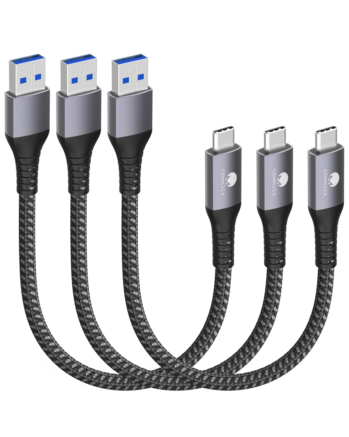 CONMDEX USB C Cable Short 50cm/0.5M 2Pack10Gbps Data USB3.1 Gen2 Type C Android Auto Cable QC3.0 3.1A USB A to C Fast Charger for Samsung Note20 Galaxy S24/S23/S22/S21 Z Flip 5 Tab S9 Pixel 9 Pro-Red