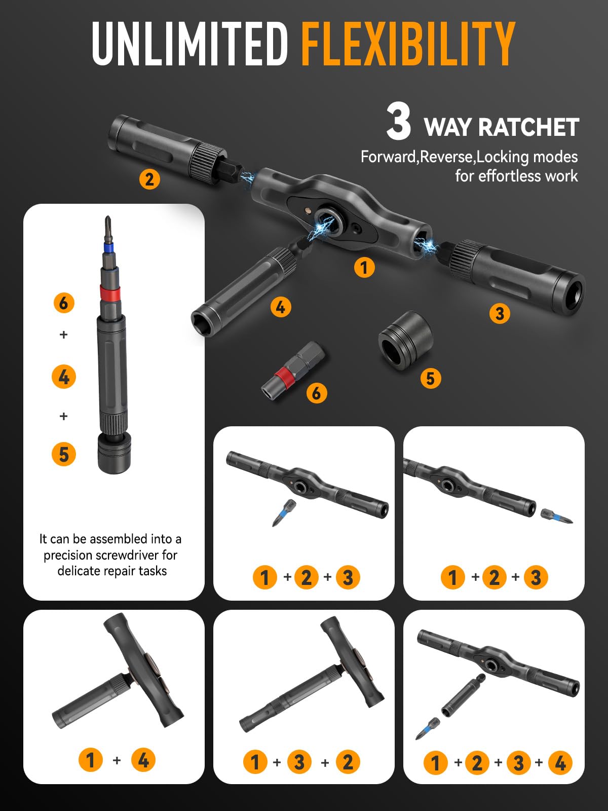 KELIN 68 in 1 Magnetic Ratchet Screwdriver Set, Multi Bit Ratcheting Torx Screwdriver Sets, Nut Drivers, Gifts for Men Who Have Everything, Stocking Fillers for Men Gifts for Him Dad