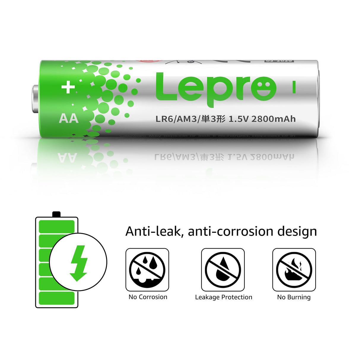 Lepro AAA Alkaline Batteries 24 Pack, 1200mAh Triple A Battery Long Lasting