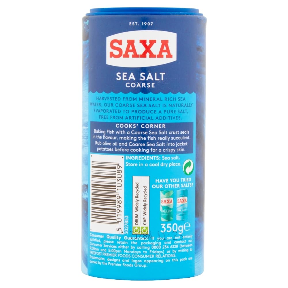 Saxa Fine Table Salt for Table & Cooking, 750 g Drum (1-Pack)