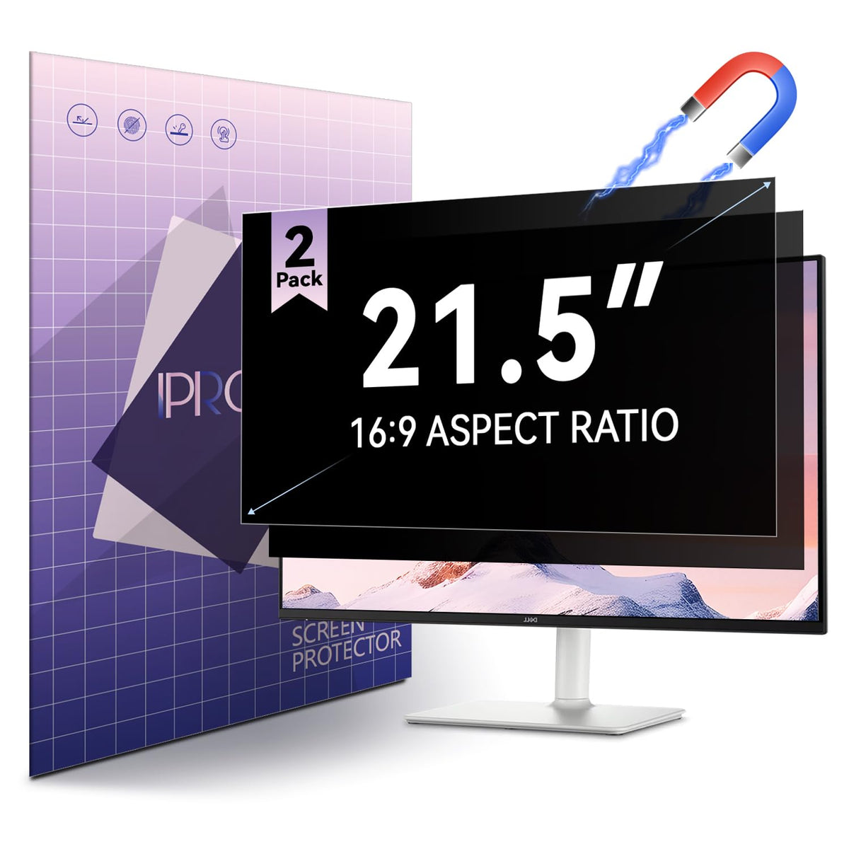 IPROKKO Laptop Privacy Screen 13.3 Inch 16:9 Anti-Blue Light Filter