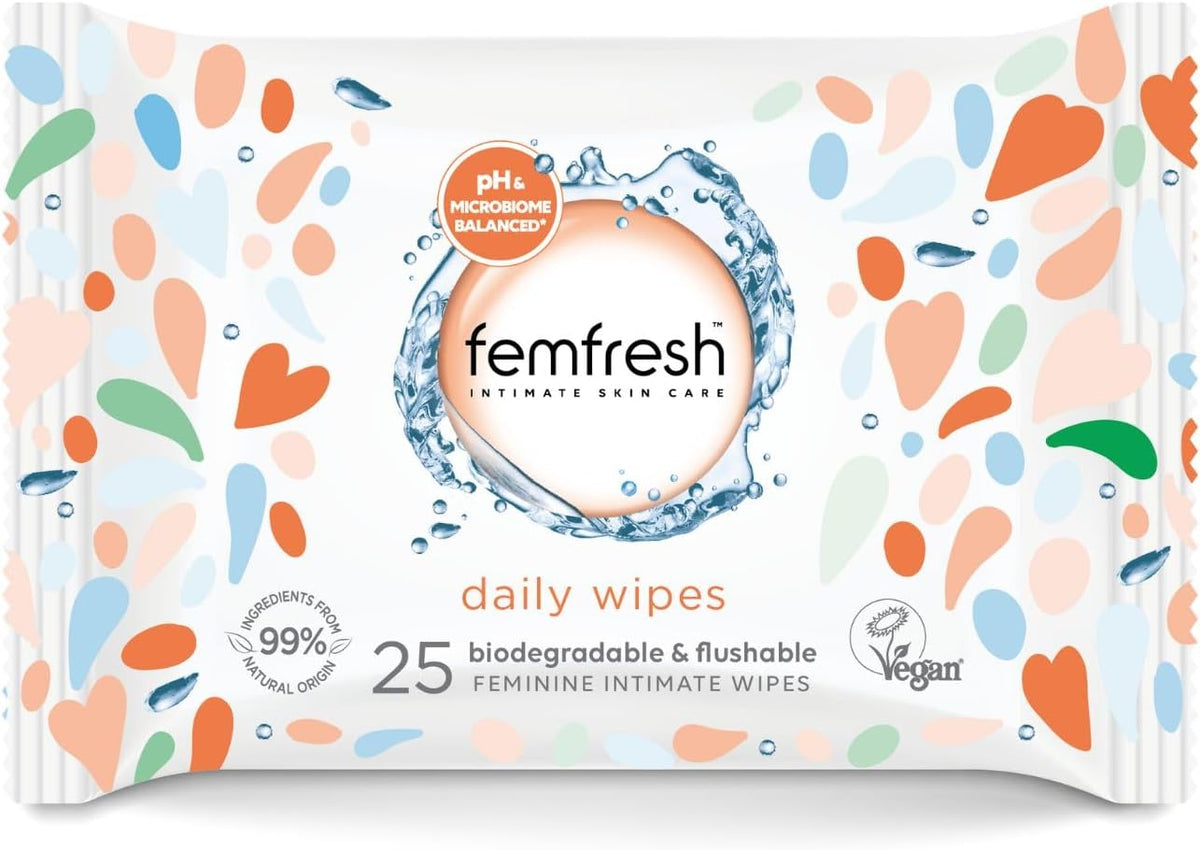 Femfresh Intimate Wipes, pH Balanced & Hypoallergenic, 25 Wipes