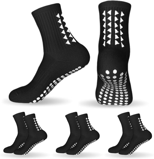 3 Pairs Breathable Kids Grip Socks, Sweat-Absorbent Boys Socks, Grip Socks Football Kids for Running Hockey Football