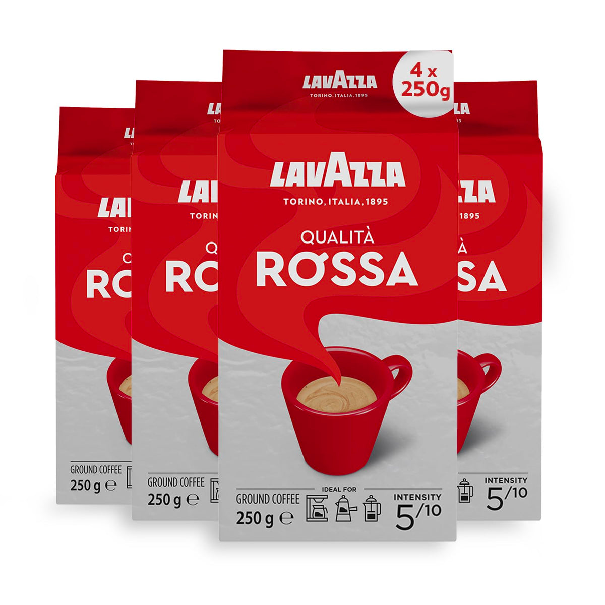 Lavazza Qualità Rossa, Ground Coffee Espresso 500 g (Pack of 2)