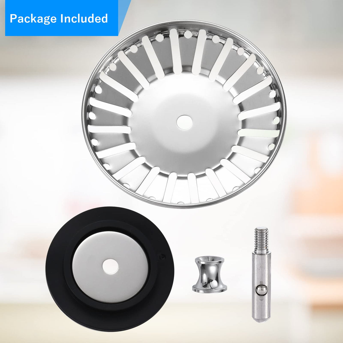 Upgraded Kitchen Sink Plug Strainer Stainless Steel Strainers Sink Plugs Replacement Drain Stopper for Food/Hair Catcher - UK Sinks Hole Diameter (78mm)