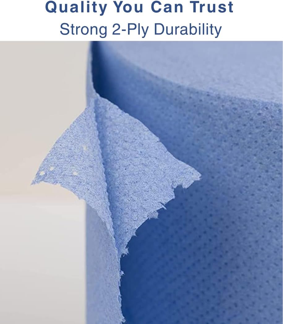 Bargain Factory Blue CENTREFEED Rolls 2 PLY 18 Pack Paper Towels Hand Towel Tissue Premium Quality Wall Mounted Lockable Rolls 100m
