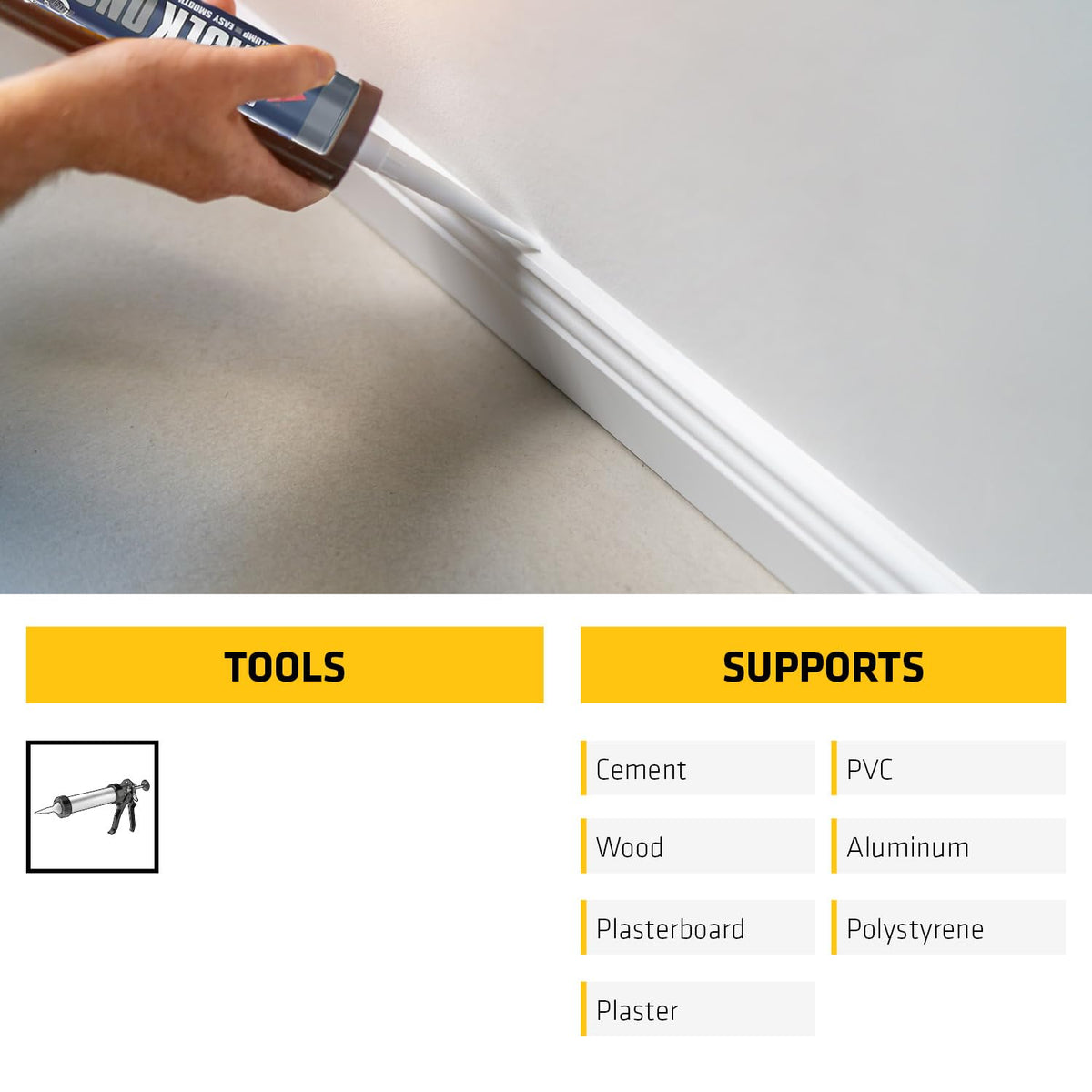 Sika Caulk Once Premium Quality Acrylic Caulk – Highly Flexible – Fast Drying – White – 295ml