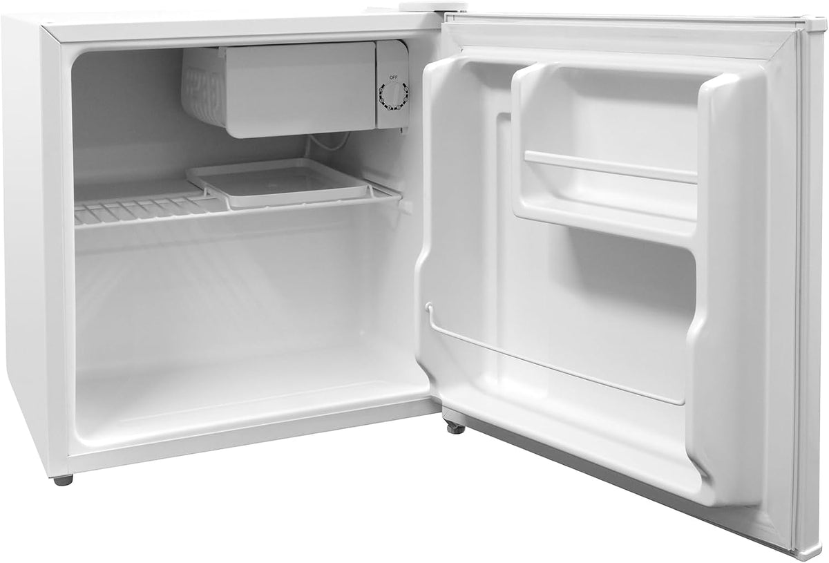 Abode Table Top Mini Fridge White Freestanding 43 Litre Capacity with Reversible Door & Ice Box, Adjustable Feet & 1 Wire Shelf ATTF0E1W (White)