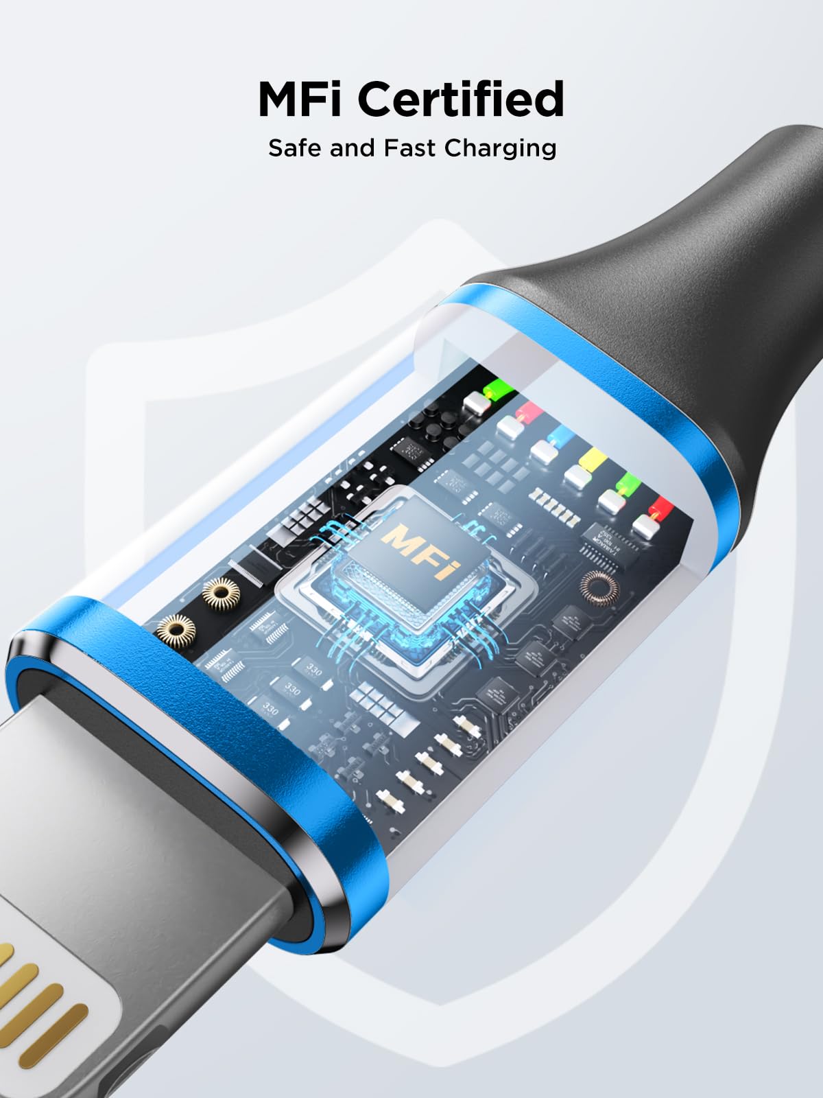 Aioneus iPhone Charger Cable 2M MFi Certified Lightning Cable Fast Charging