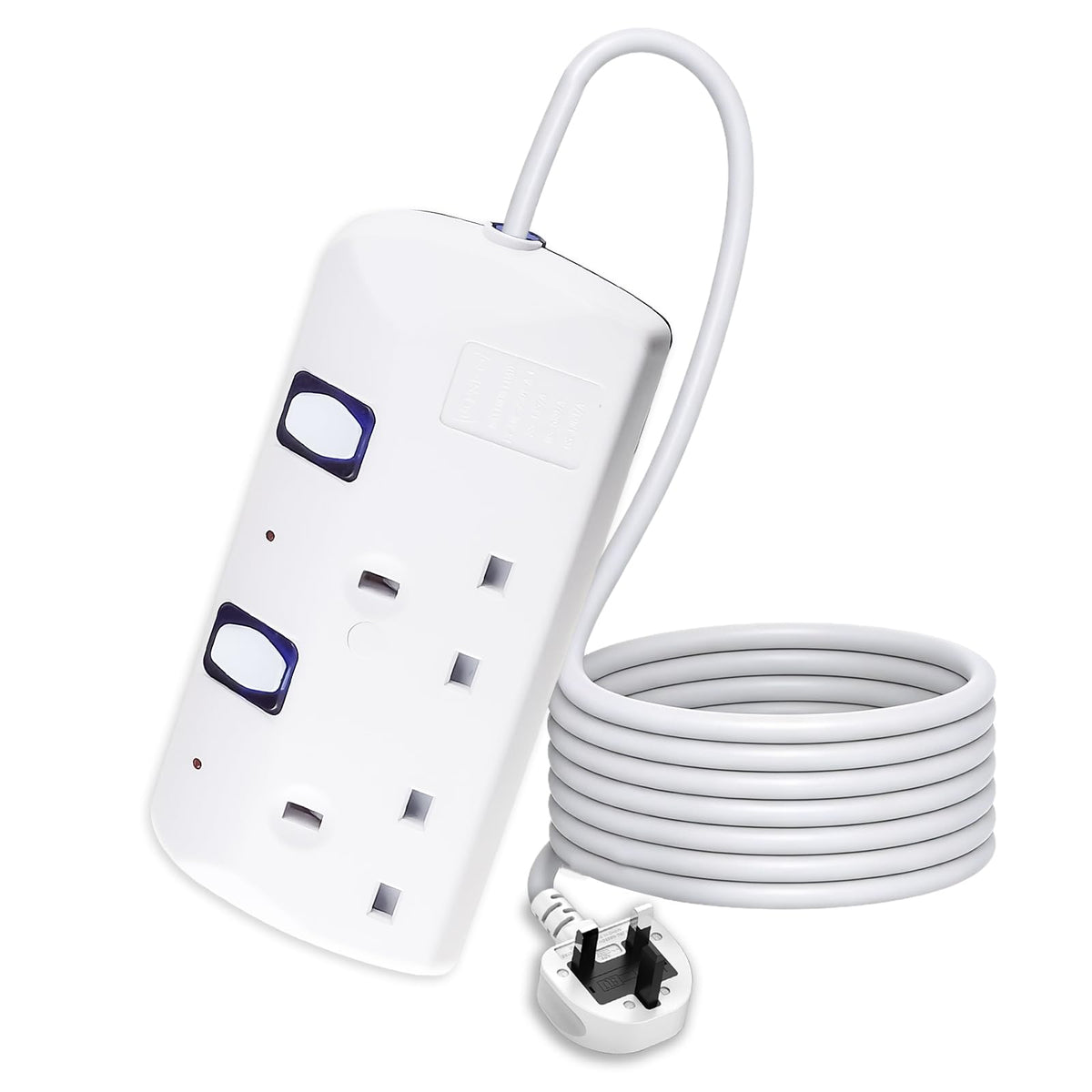 Extension Lead 5M, 4 Plug Extension Lead with Individual Switches(3250W)