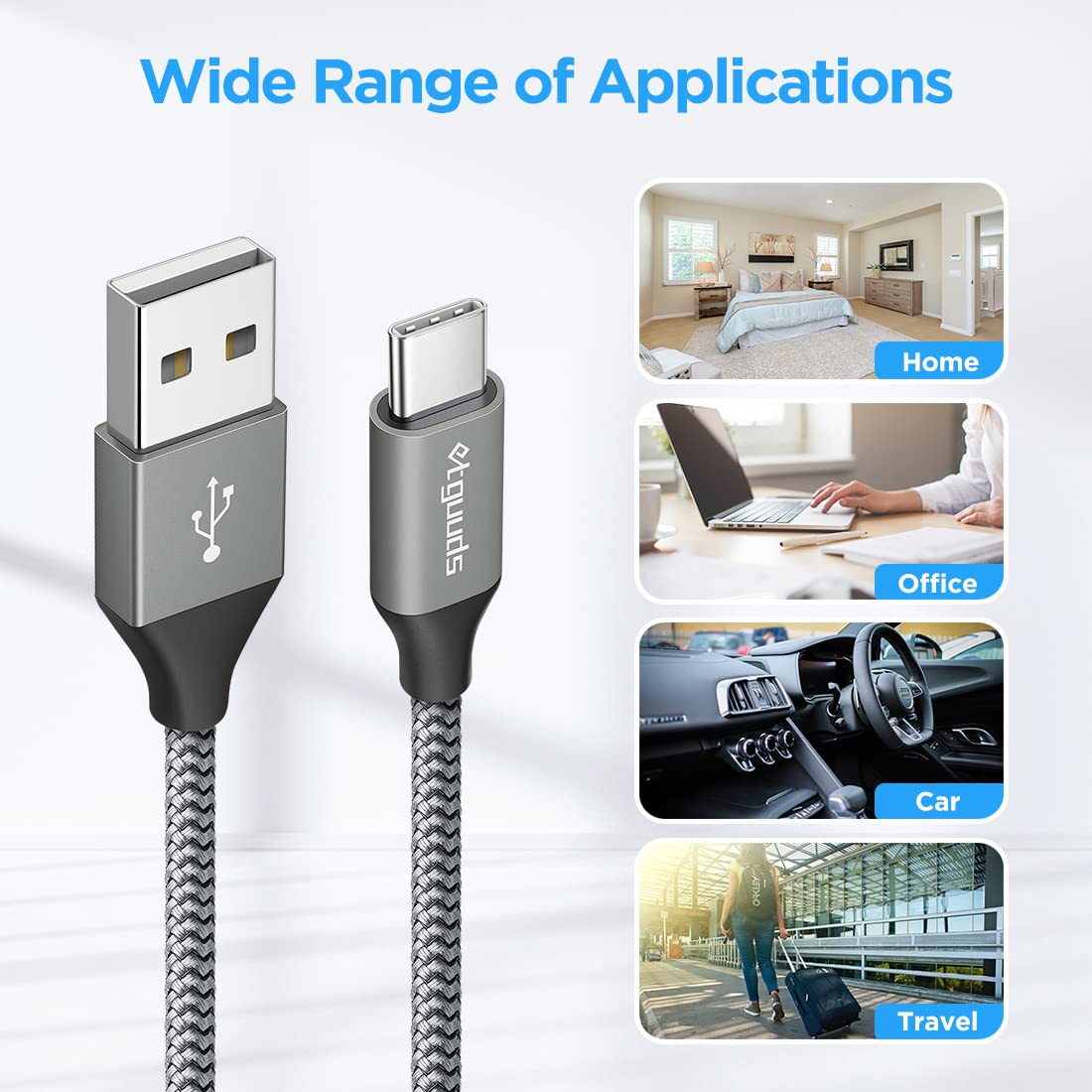 etguuds Extra-Long USB C Charger Cable 3M, USB A to USB C Cable