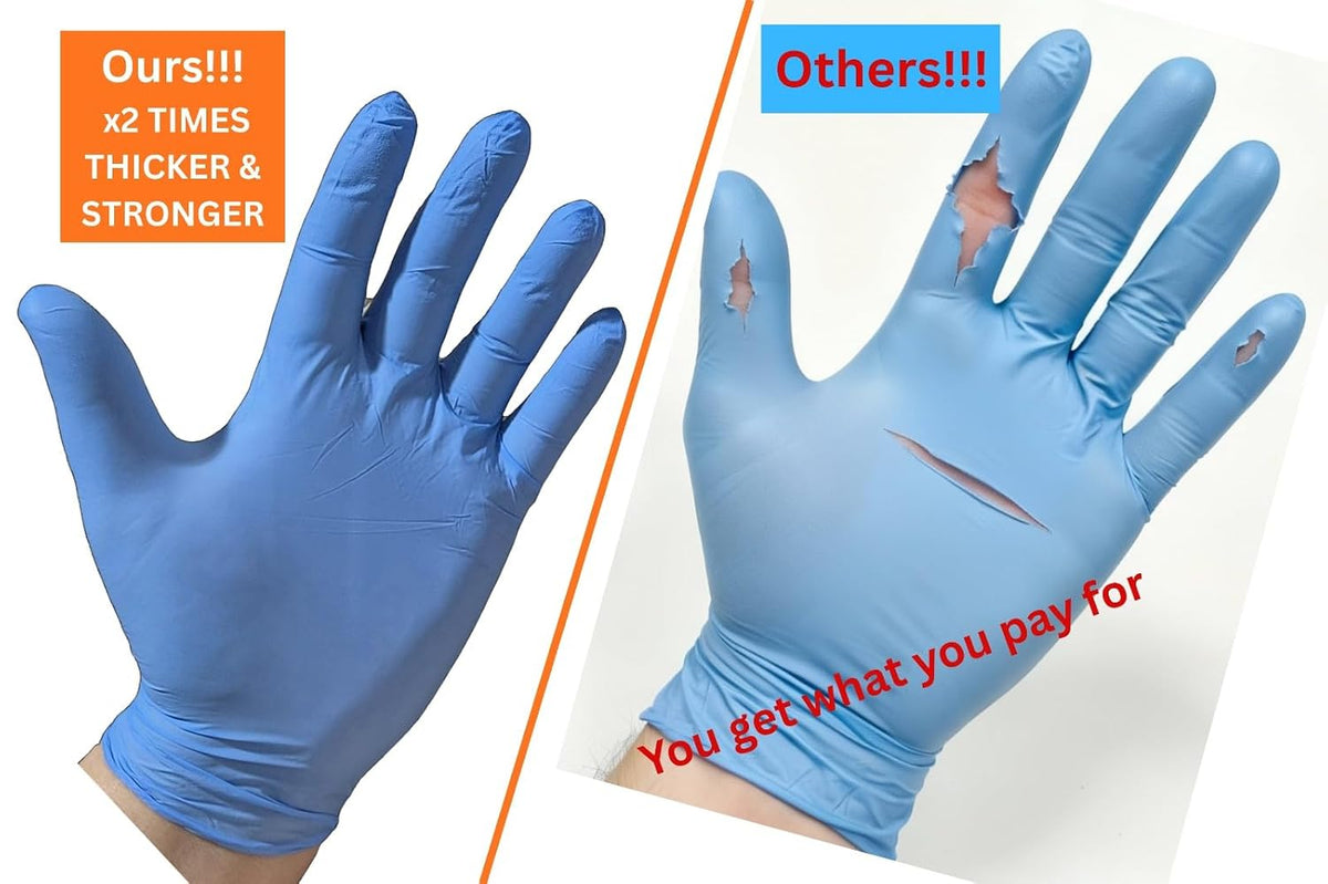 2000 Disposable Gloves Extra Large Blue Nitrile Examination Gloves Medical, Food, Care, Mechanical, Industrial, Hair & Beauty, Janitorial, Multipurpose-Powder Free (2000 Gloves, Extra Large)