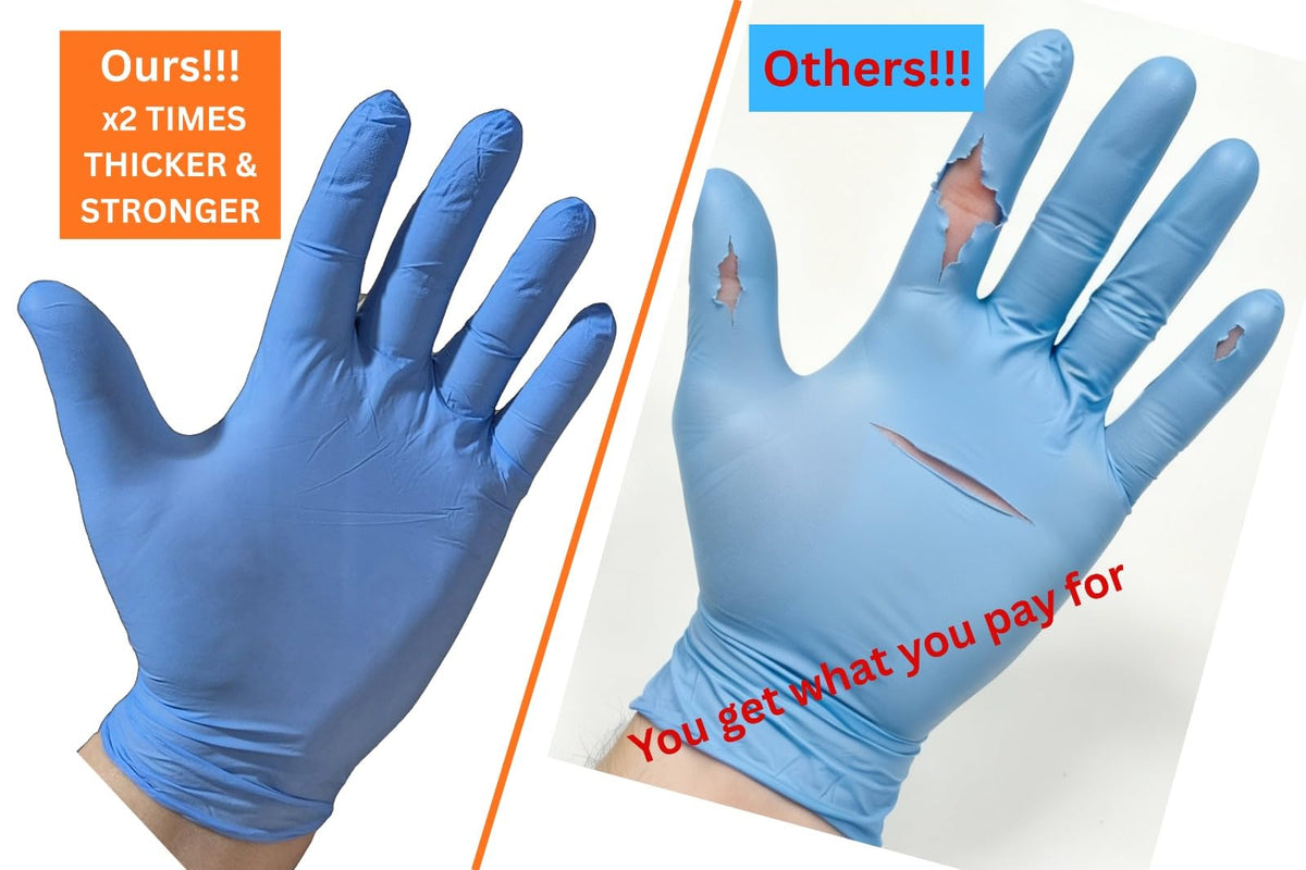 2000 Disposable Gloves Extra Large Blue Nitrile Examination Gloves Medical, Food, Care, Mechanical, Industrial, Hair & Beauty, Janitorial, Multipurpose-Powder Free (2000 Gloves, Extra Large)