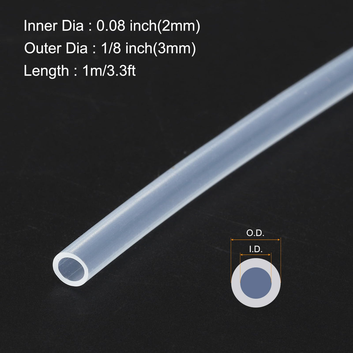 3.3ft Silicone Tubing 4mm ID 6mm OD Clear Industrial Plastic Tubing Pure Silicone Hoses for Pump Siphoning Draining Irrigation Brewing, 1/4"