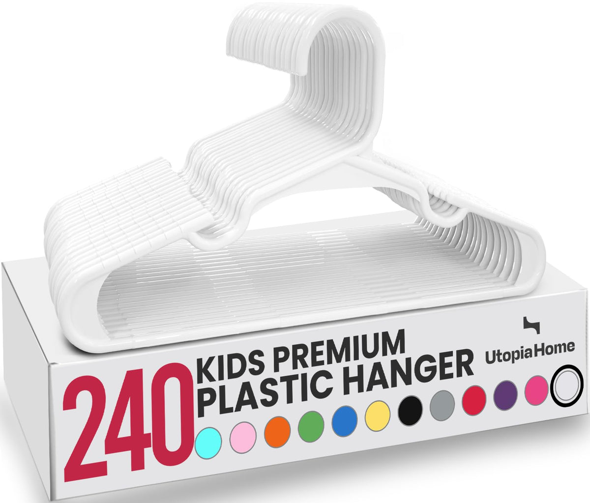Utopia Home 20pcs Kids Hangers - 28cm Plastic Baby Hangers for Closet - Kids Hanger for Clothes and Baby Hanger for Closet - for Daily Standard Use (Grey)