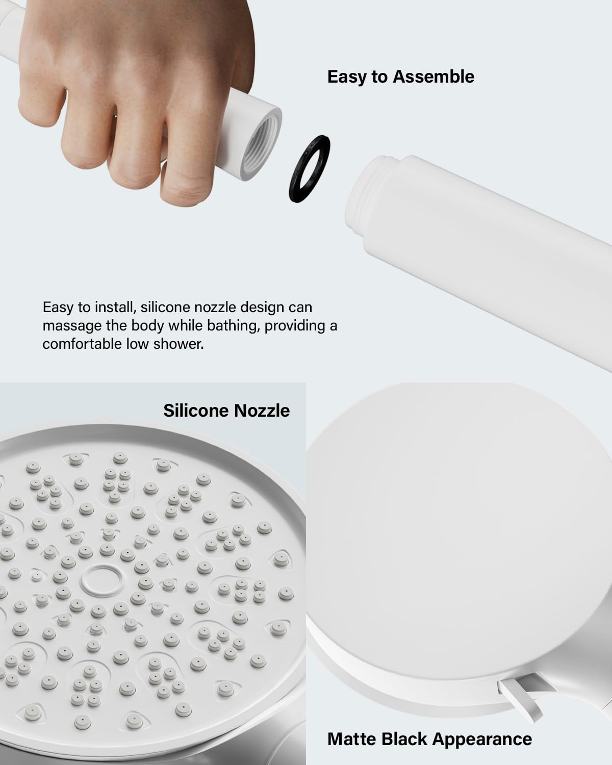 Cobbe Hard Water Filter Shower Head with 1.5m Hose and Holder