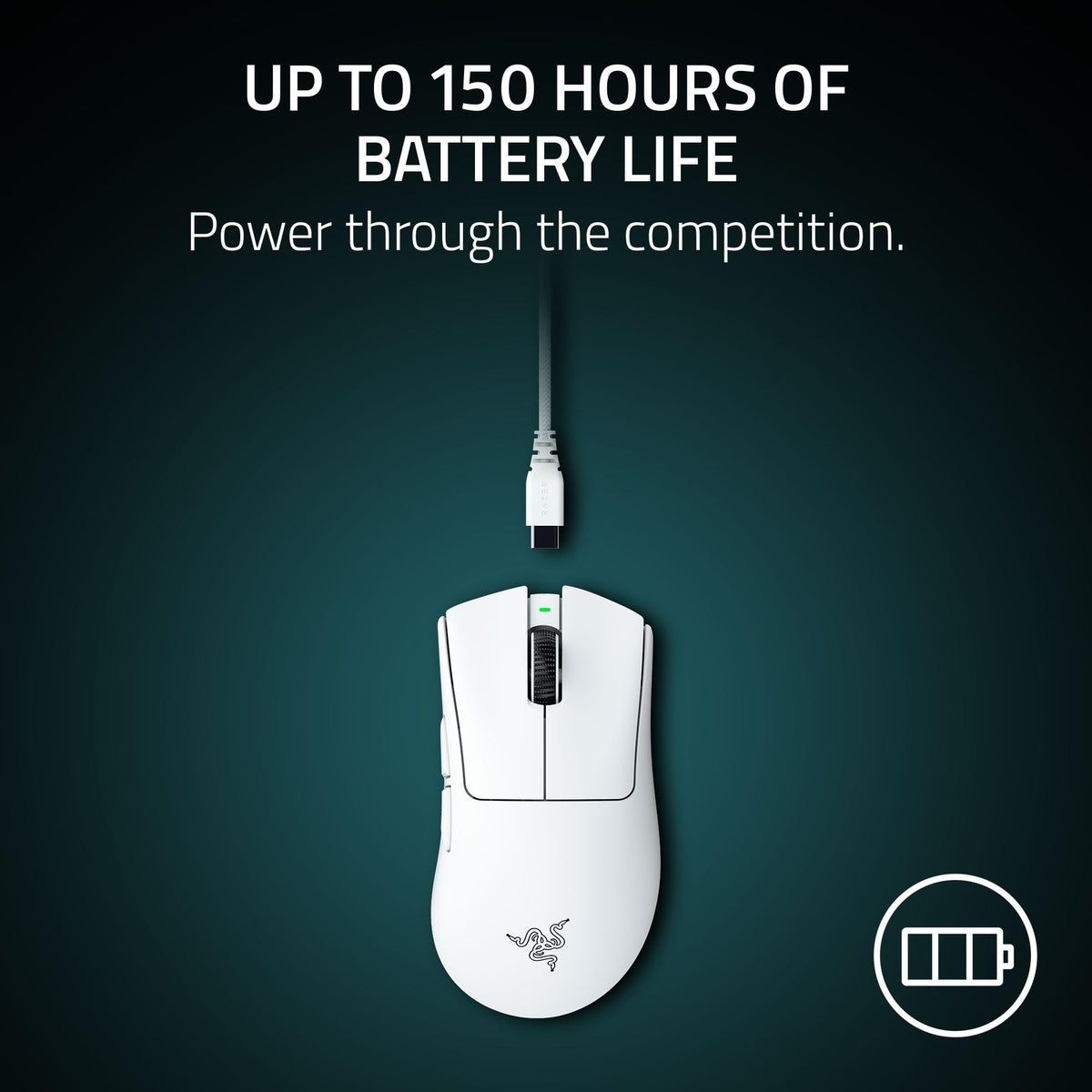 Razer DeathAdder Essential (2021) - Wired Gaming Mouse (Optical Sensor, 6400 DPI, 5 Programmable Buttons, Ergonomic Form Factor) White