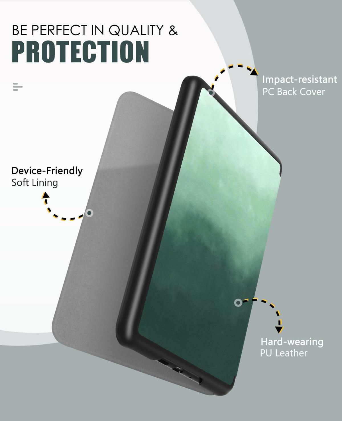 MoKo Case for 7" Kindle Paperwhite 12th Gen & Colorsoft 2024, Denim Black