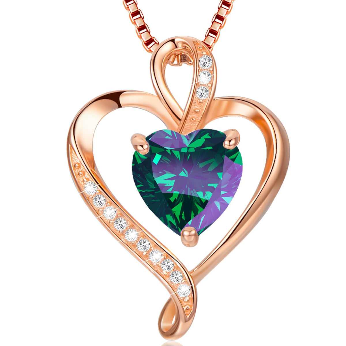 LAVUMO Heart Necklace for Women 925 Sterling Silver Love Pendant Jewellery