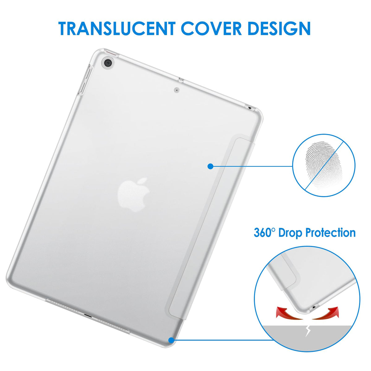 JETech Case for iPad 9th/8th/7th Gen 10.2", Beige