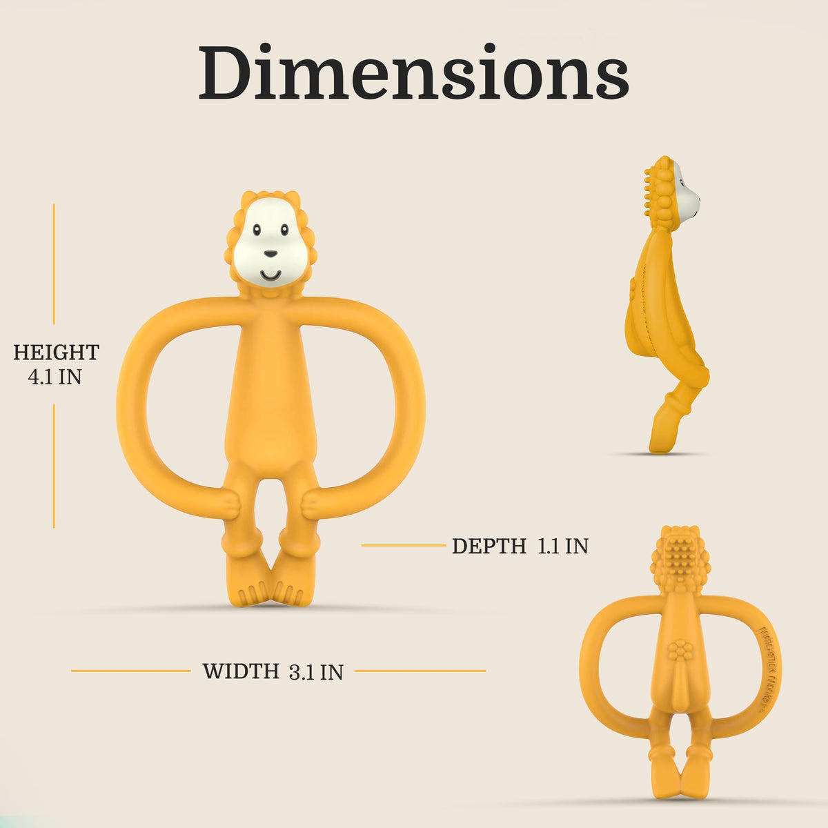 Matchstick Monkey, Antimicrobial Silicone Teether & Gel Applicator, Easy To Grip, BPA Free, 3 Months Old+, 11 cm, Gigi Giraffe, Pack of 1