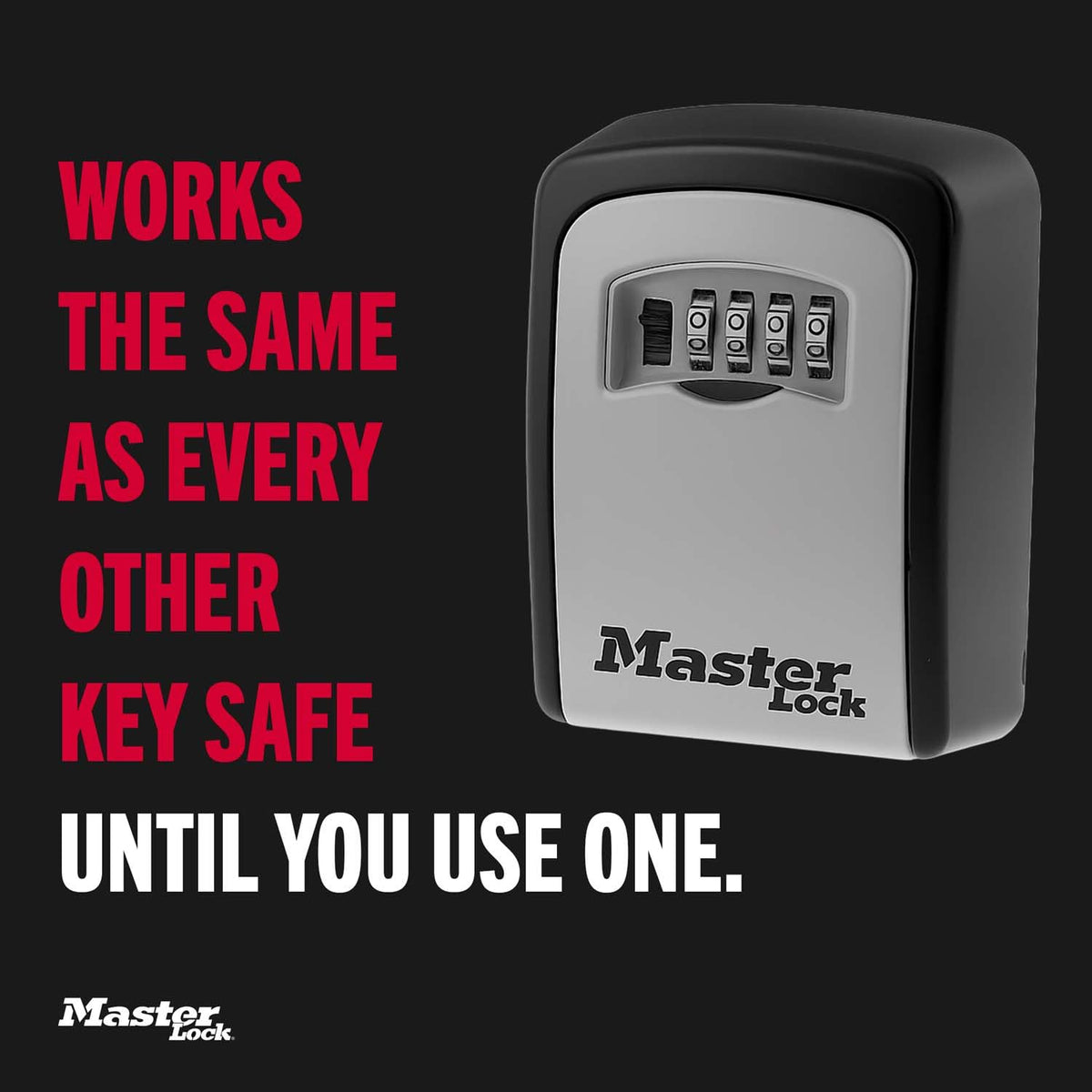 MASTER LOCK Portable Key Safe with Shackle, Medium 90 x 157 x 40 mm, Outdoor, for Home Office Industries Vehicles