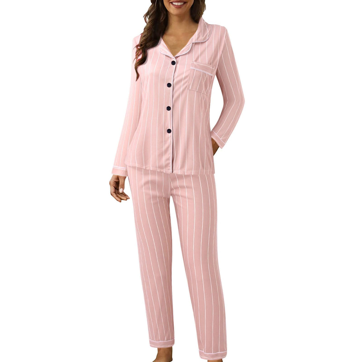 Pyjamas For Womens Women Pyjamas Set Lounge Wear Sets Matching Christmas Pjs Ladies Plus Size Co Ord Sets Autumn Nightwear Wide Leg Trousers Long Sleeve Comfort Nighties Fashion Fall Clothing Outfits
