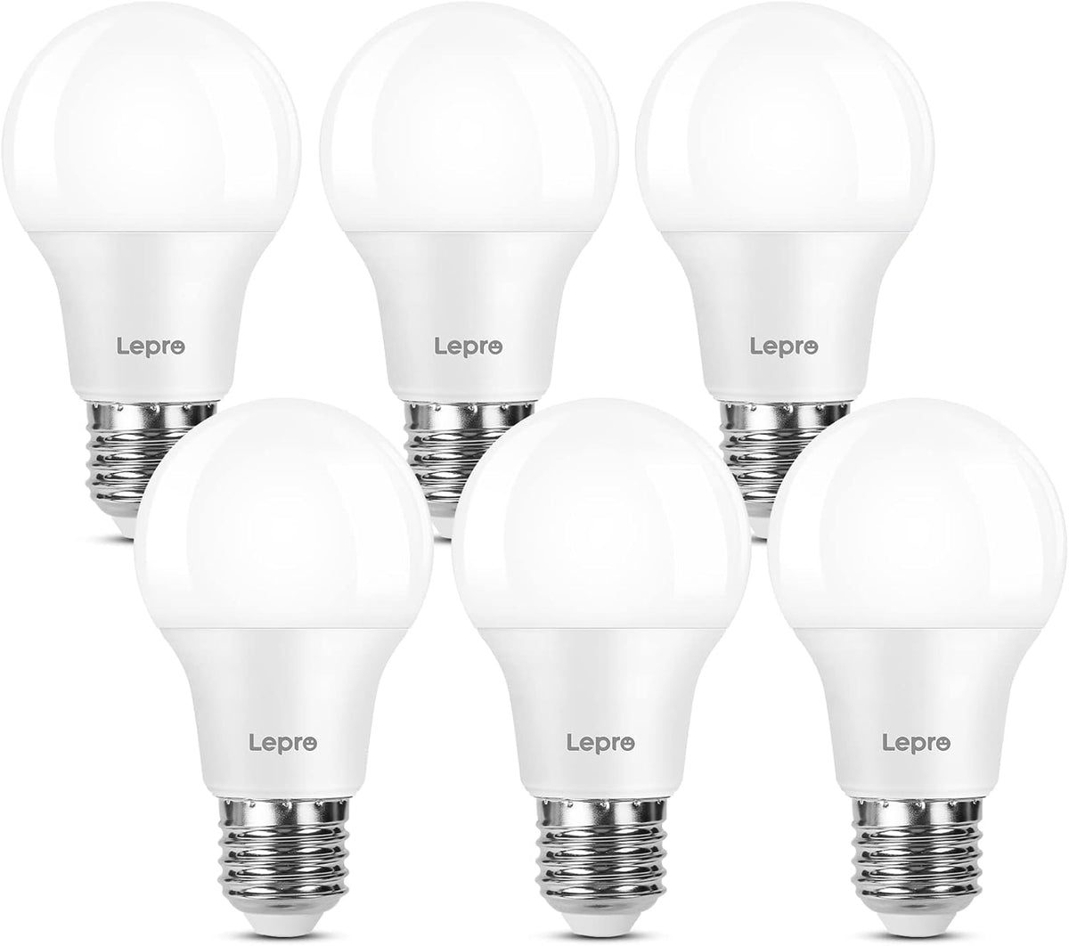 Lepro E27 Screw Bulb, 806lm Cool White 6500K, 8.5W = 60W, Pack of 6