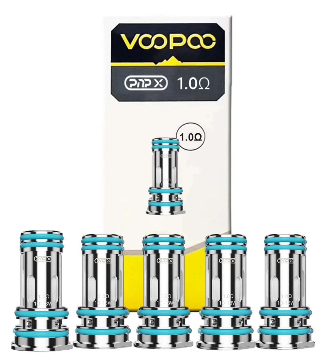 VOOPOO PNP X Coils 5 Pack - 0.15 ohm, 0.2 ohm, 0.3 ohm, 0.6 ohm for DTL/RDL/MTL Vaping, Mesh Coils, Leak Proof Design, No Liquid, No Nicotine (0.3 ohm (32-40W))