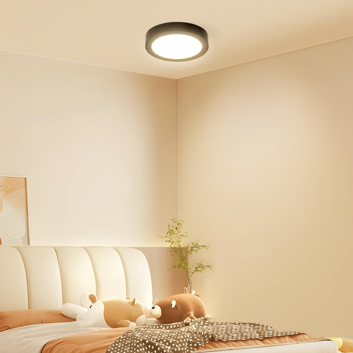 slochi Bathroom Light, 3000K/4000K/6500K 3 Color Temperature, Waterproof, Round, Modern, Flush Ceiling Light for Bathroom, Kitchen, Bedroom, Hallway and MoreØ18CM(Gold)