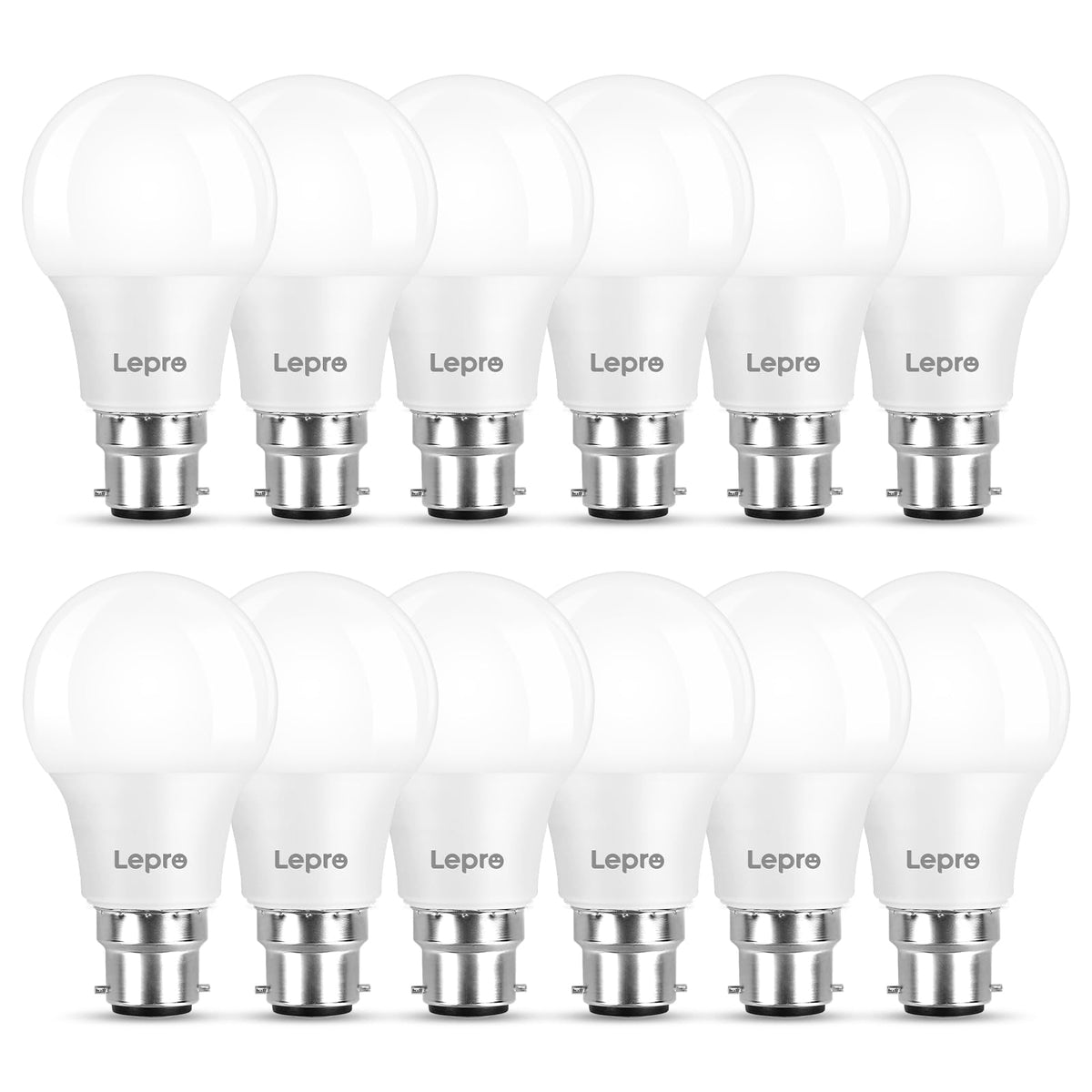 Lepro B22 Bayonet Light Bulb, 8.5W = 60W, 806lm Warm White 2700K, 6 Pack