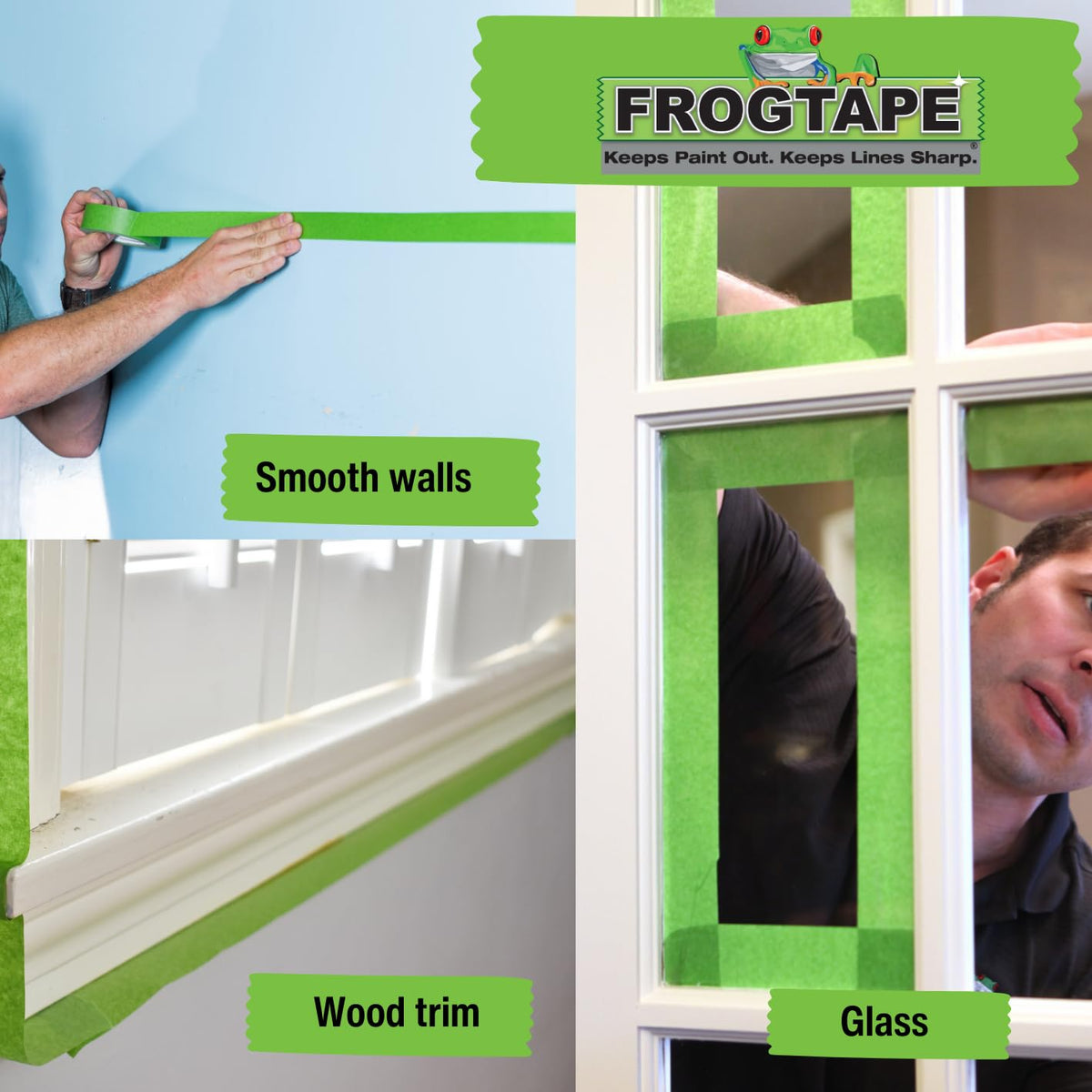 Frog Tape Green Multi Surface Painters Masking Tape, Indoor Painting and Decorating For Sharp Lines and No Paint Bleed 24mm x 55m