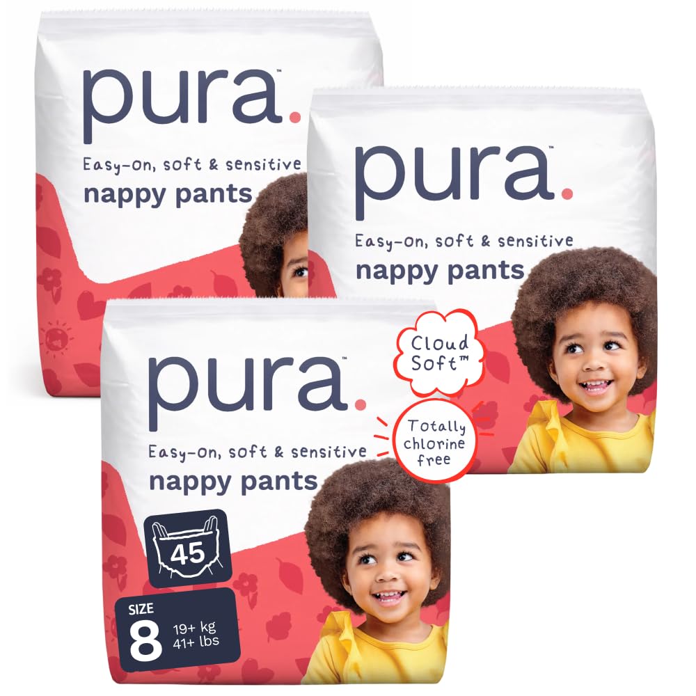 Pura Nappy Pants Size 9 (22kg+) 45 Count Sensitive Skin