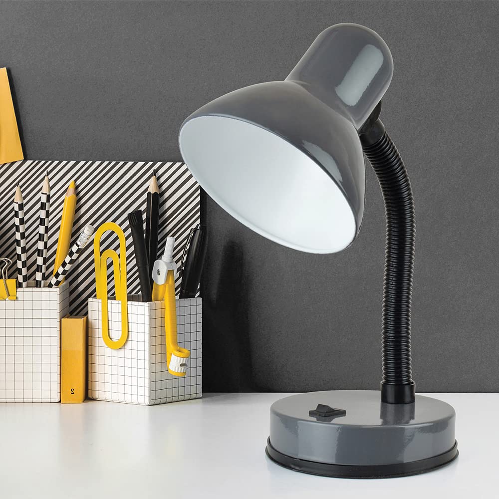 HOMELIFE 35w 'Classic' Flexi Desk Lamp with Versatile Flexible Neck - Integral On/Off Switch - Approx. 34cm Height - L958BK - Onyx Black