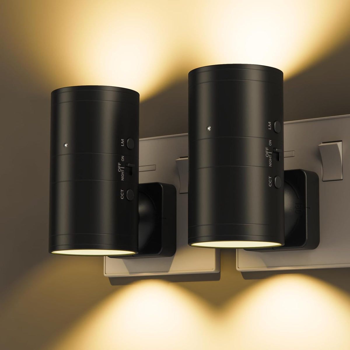 Fibrdoo Night Light Plug in, Dusk to Dawn Sensor Led Night Light Black