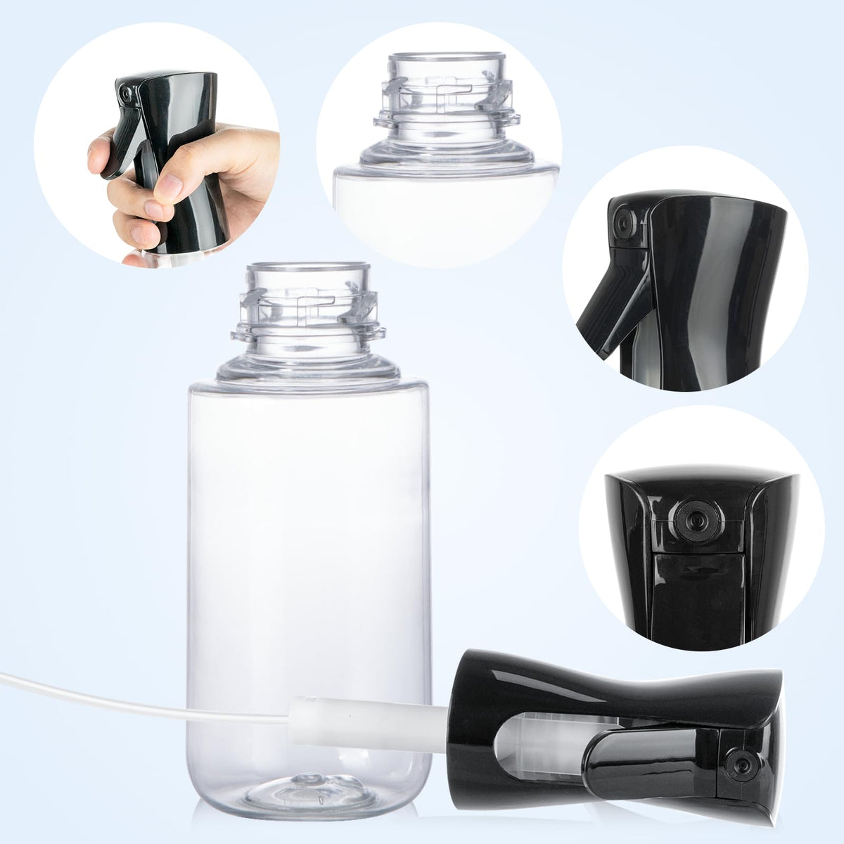 Spray Bottles Continuous Ultra Fine Mist Empty Water Bottles Hairdresser Spray Bottles Salon Hairdresser Hair Tool Water Sprayer (200ML, Mint Green)