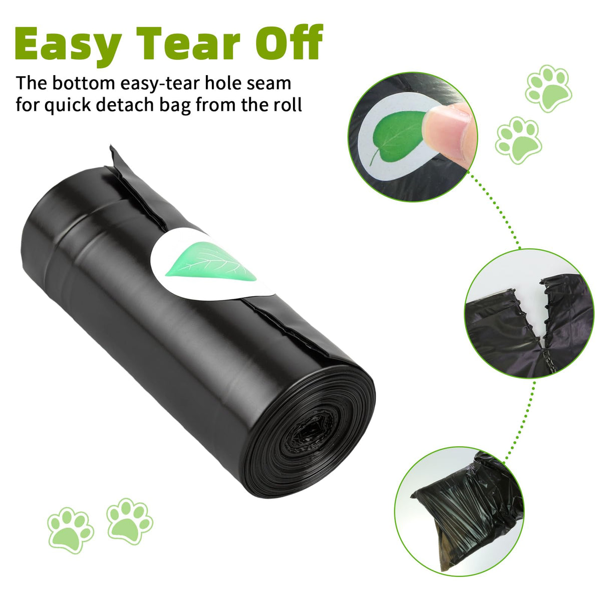Topfree Poo Bags for Dog Waste, 18 Rolls 180 Dog Poop Bags (Green)