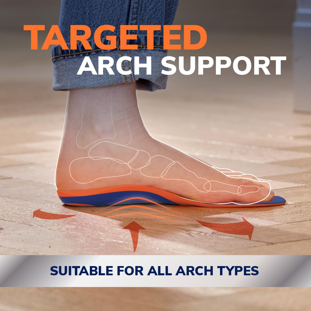 Dr. Scholl’s Advanced Pain Relief Insoles for Men & Women, Heavy Duty Orthotics Inserts for Work Shoes & Boots, Plantar Fasciitis & Arch Support, Shock-Absorbing, Supports up to 150kg, G UK 9.5-10