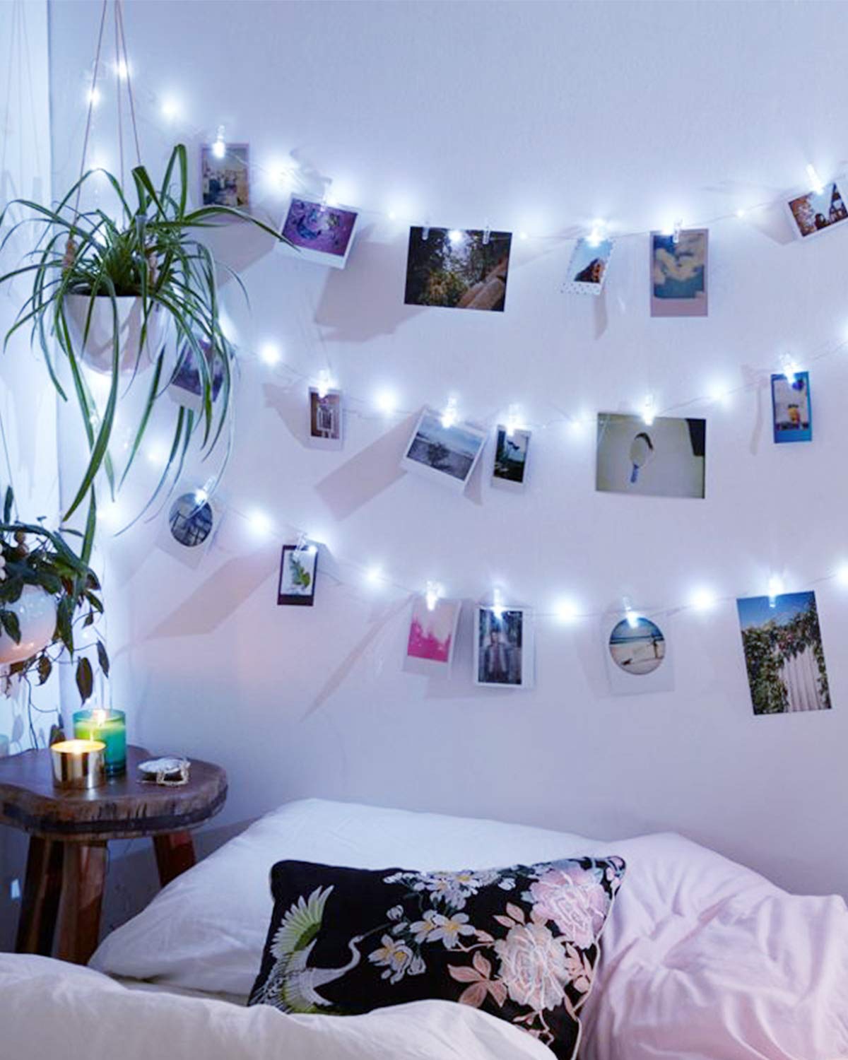 Kolpop 50LED Photo Clip String Lights, 5M Photo Peg Fairy Lights Indoor with 30 Clips Battery Powered Cooper Wire Hanging String Photo Display for Bedroom Birthday Wedding Party Christmas Decorations