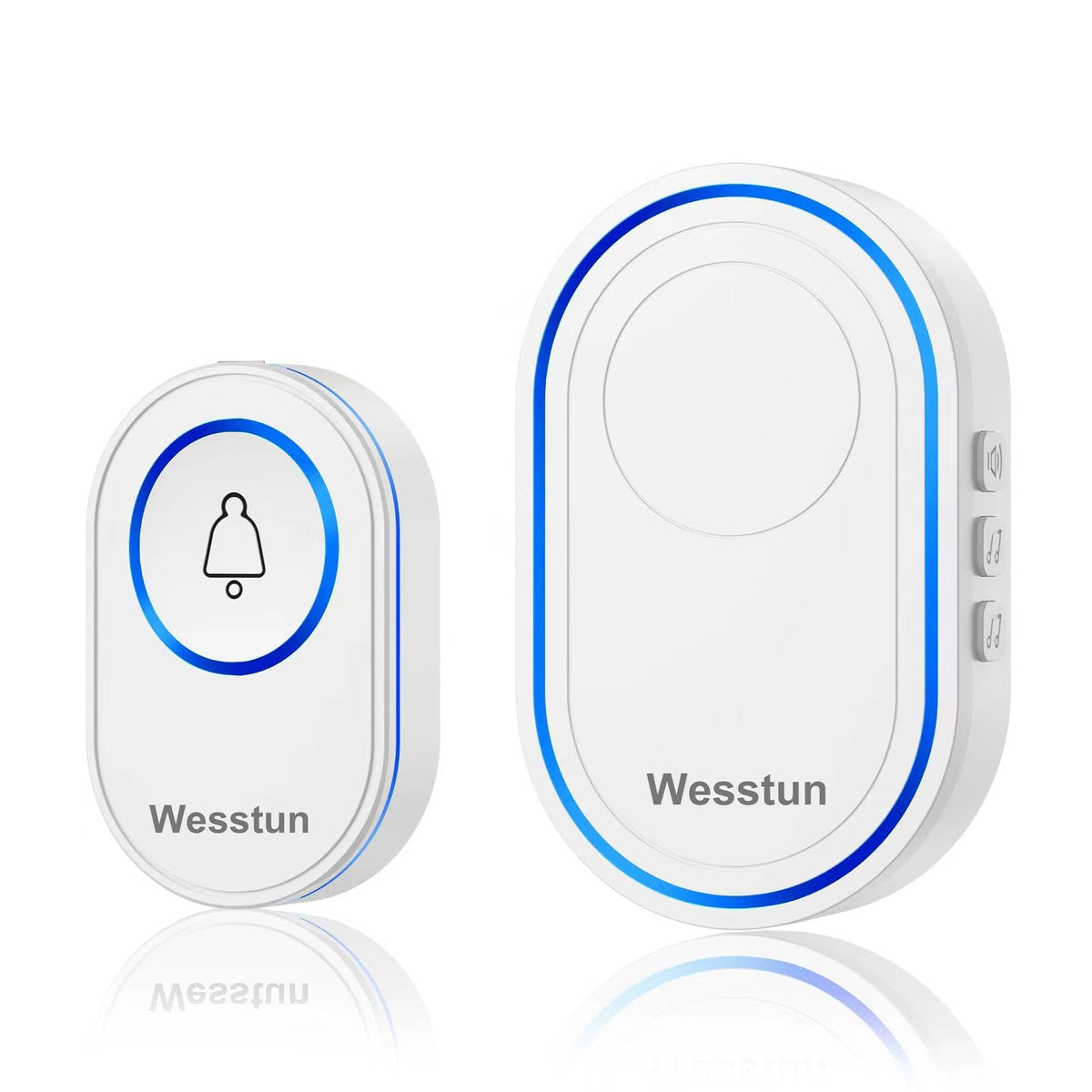 Wireless Doorbell, 300m Range with 39 Melodies, Easy Install, Black