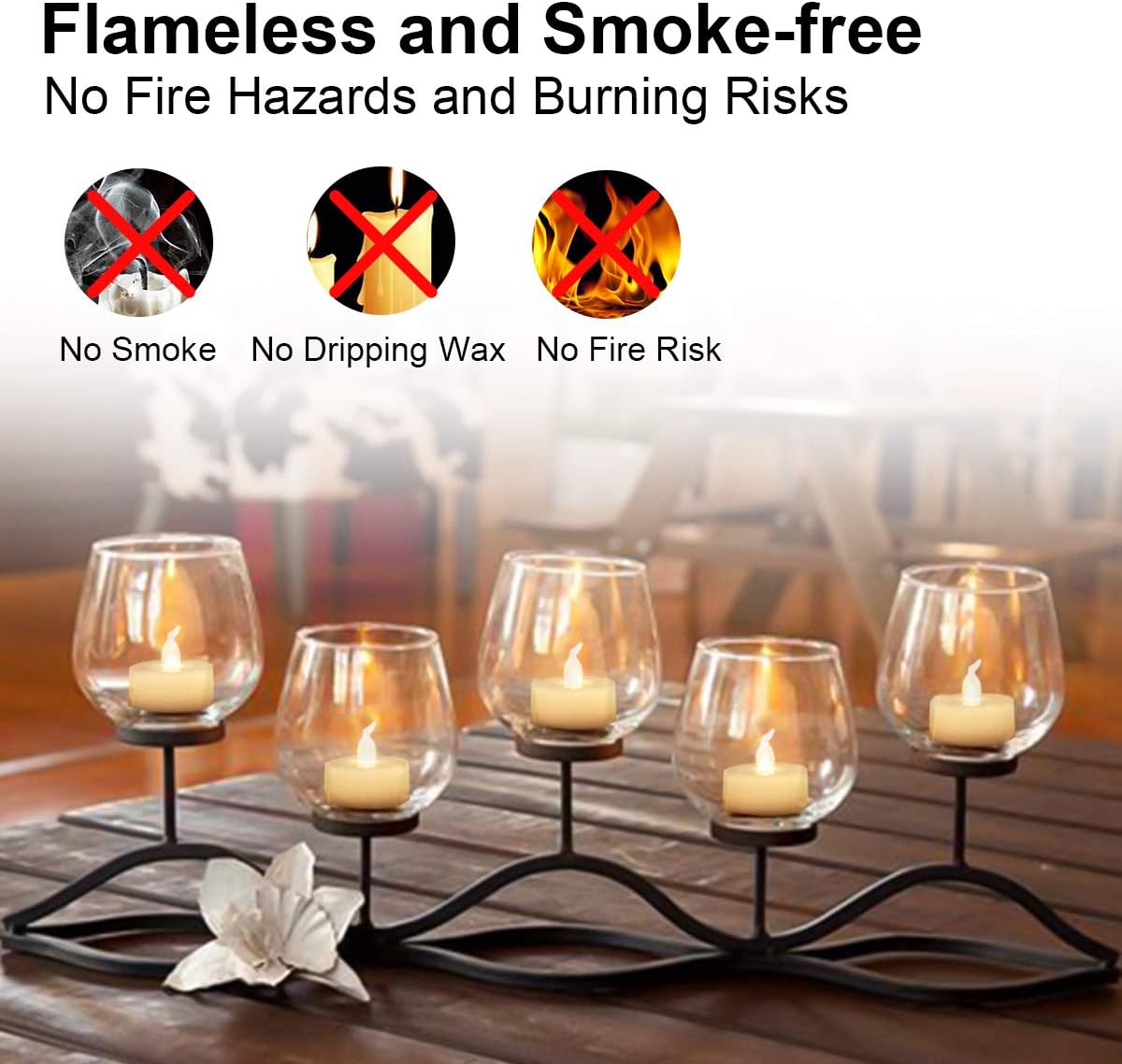Jialine12 Pack Realistic and Bright Flickering Battery Operated Flameless LED Tea Lights Candles, 200+ tealights Electric Fake Candles for Halloween Weddings Festivals Decoration in Warm Yellow