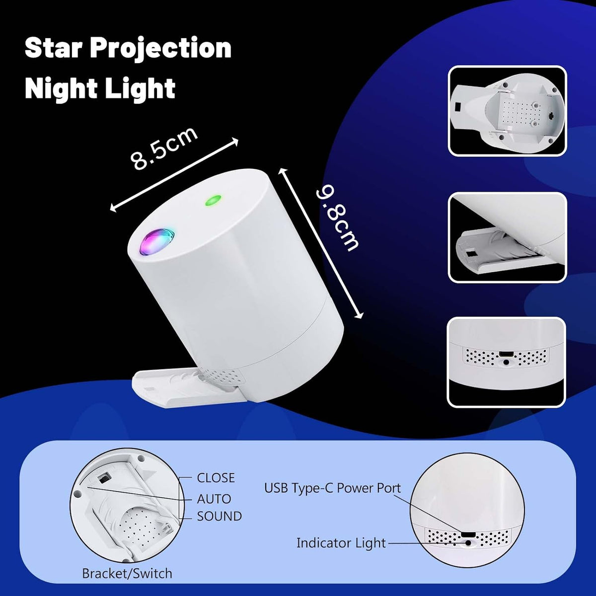 CAIYUE Star Projector Galaxy Projector, Exquisite Nebula Night Light Projector, Ocean Wave Galaxy Light with Remote Control,with Adjustable Speed and Brightness, Adults, Bedroom,Party