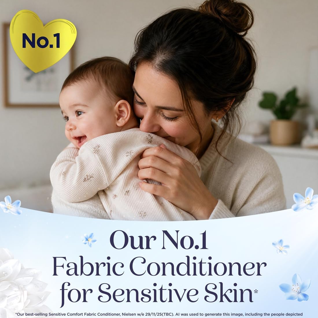 Comfort Pure Sensitive Fabric Conditioner dermatologically tested gentle next to sensitive skin 160 washes (4.8 L)