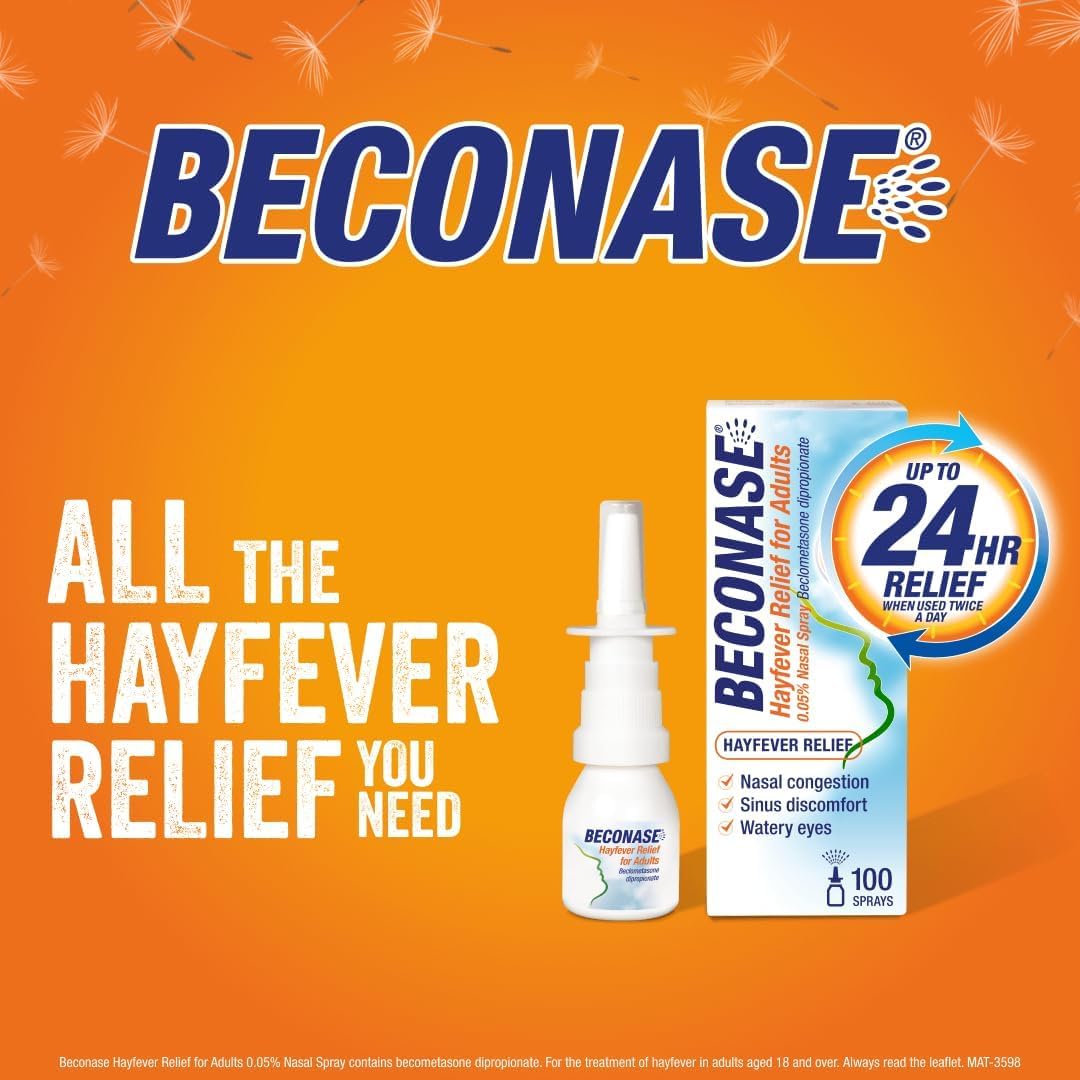 Beconase 8-in-1 Hayfever Relief Nasal Spray for Adults, 100 Sprays