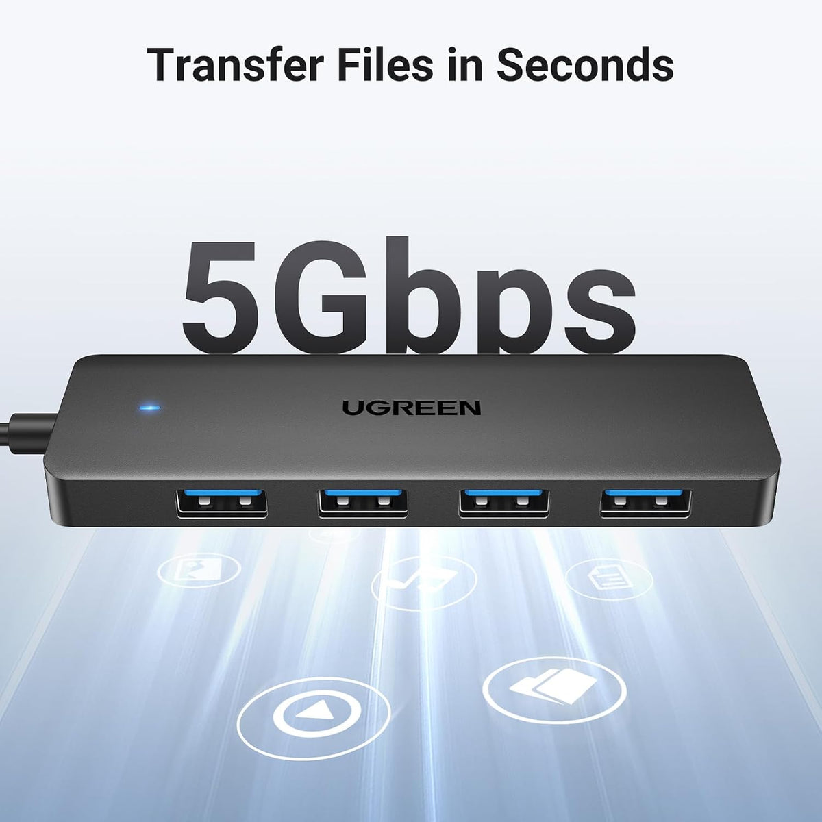 UGREEN USB Hub 3.0, USB Splitter 4 Port Ultra Slim with 5Gbps Data Transfer