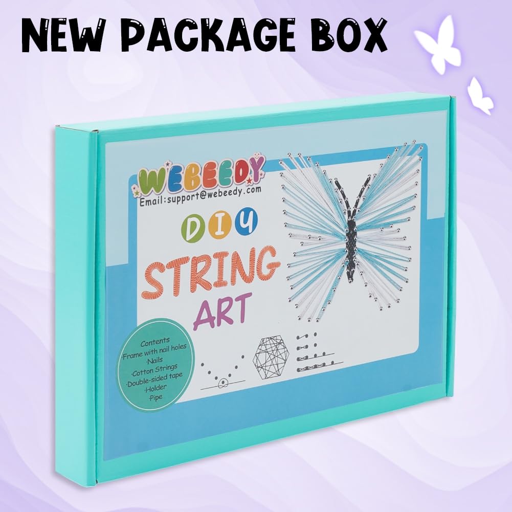 WEBEEDY 3D String Art Kit for Adults Beginners, DIY Bee String Art and Craft Kit Include All Accessories and Frame, Home Wall Decor Birthday Party Handmade Gift for Women Mother's Day Holiday