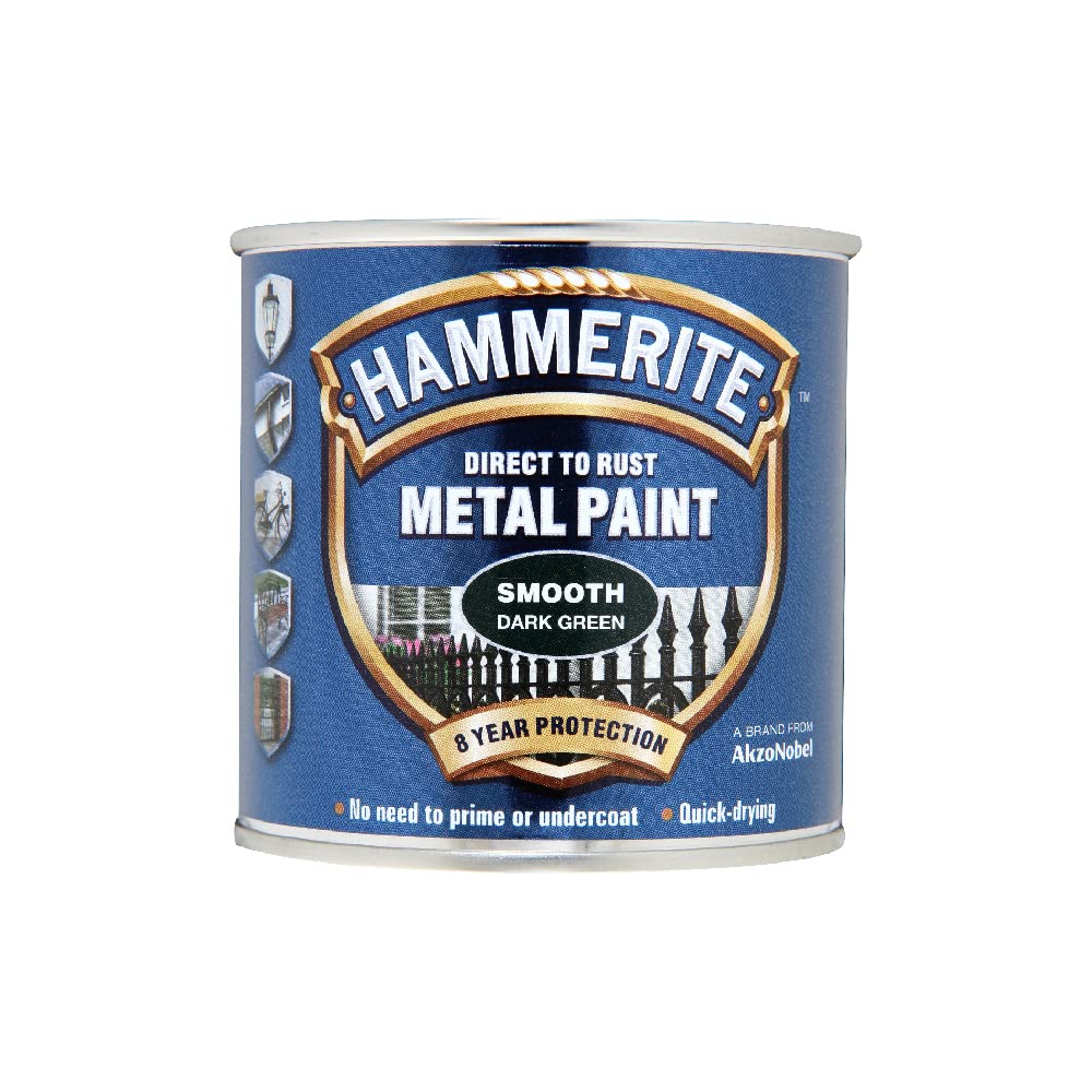 Hammerite Direct to Rust Metal Paint - Smooth Black Finish 250ML, 5084863